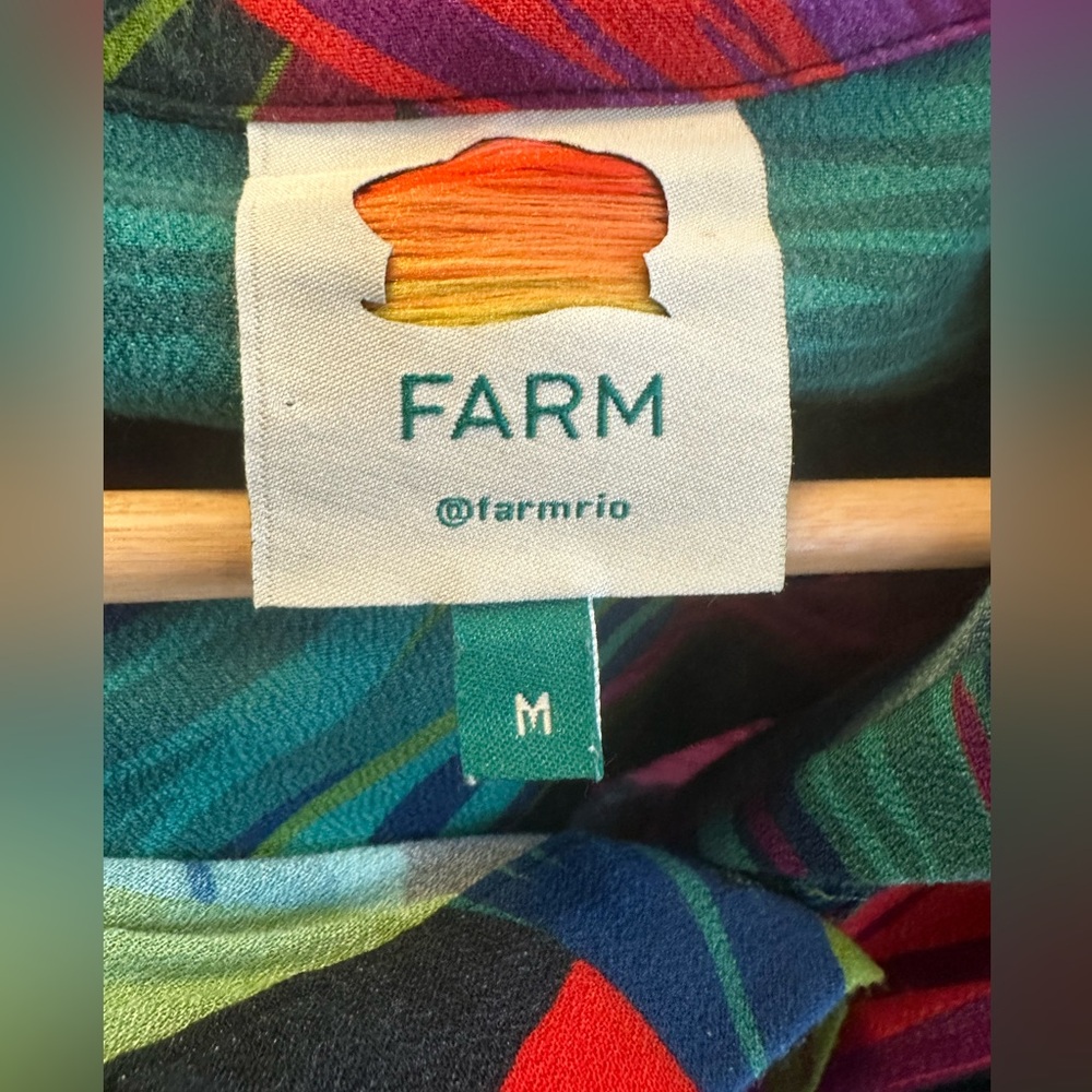 FARM RIO Colorful Tropical Print Button-Up JUMPSUIT - Picture 13 of 15